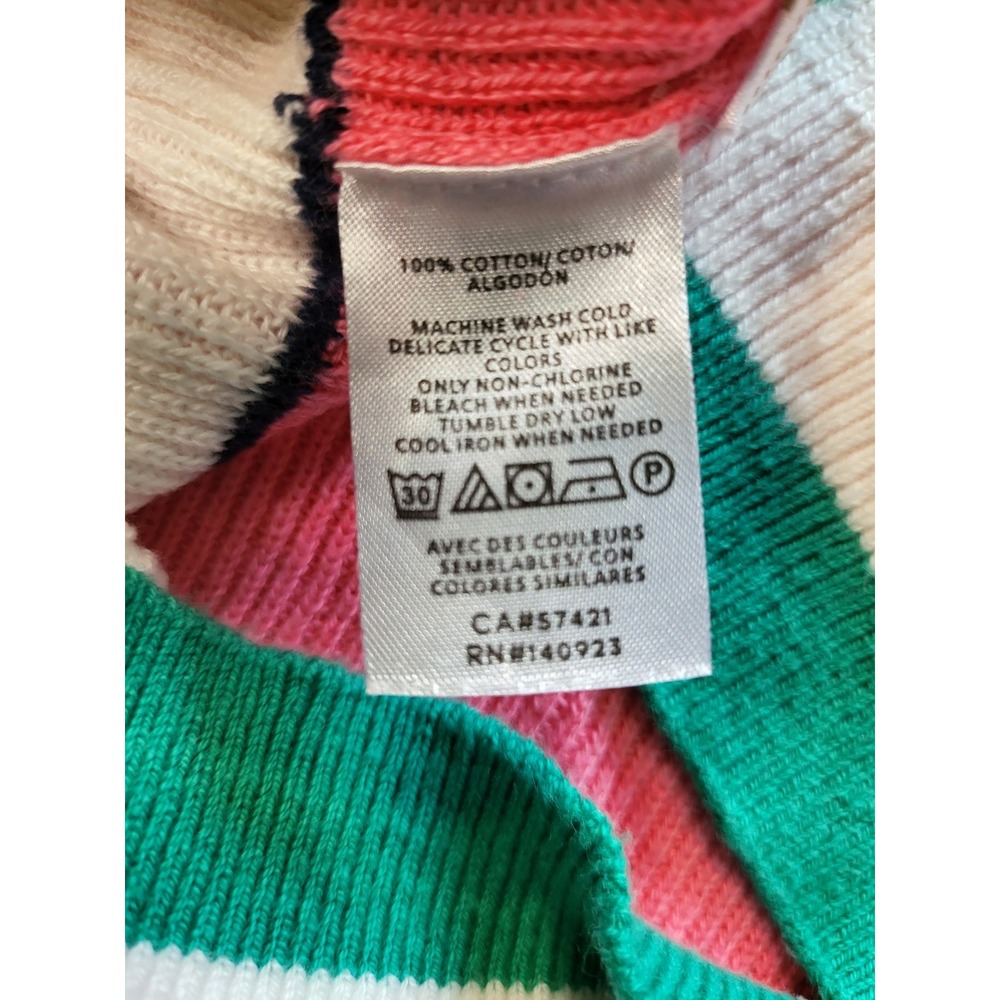 Loft Womens Striped Cotton Knit Sweater Vest Multi Color Sleeveless Top Size M - Picture 4 of 5